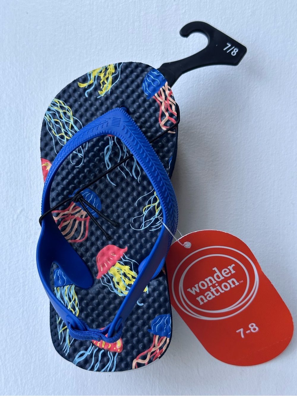 NEW Wonder Nation Boys Jellyfish Flip Flop Sandals size 7/8 Toddler